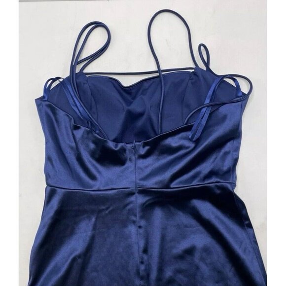 JUMP Women’s Navy Sleeveless Square Neck Short Party Sheath Dress Size 3/4 Event - Picture 4 of 14